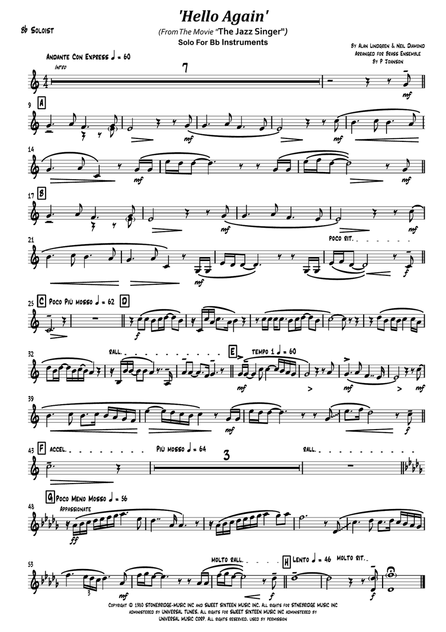 Hello Again Brass Band scores gallery preview page 5