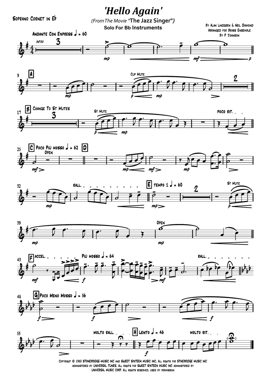Hello Again Brass Band scores gallery preview page 6
