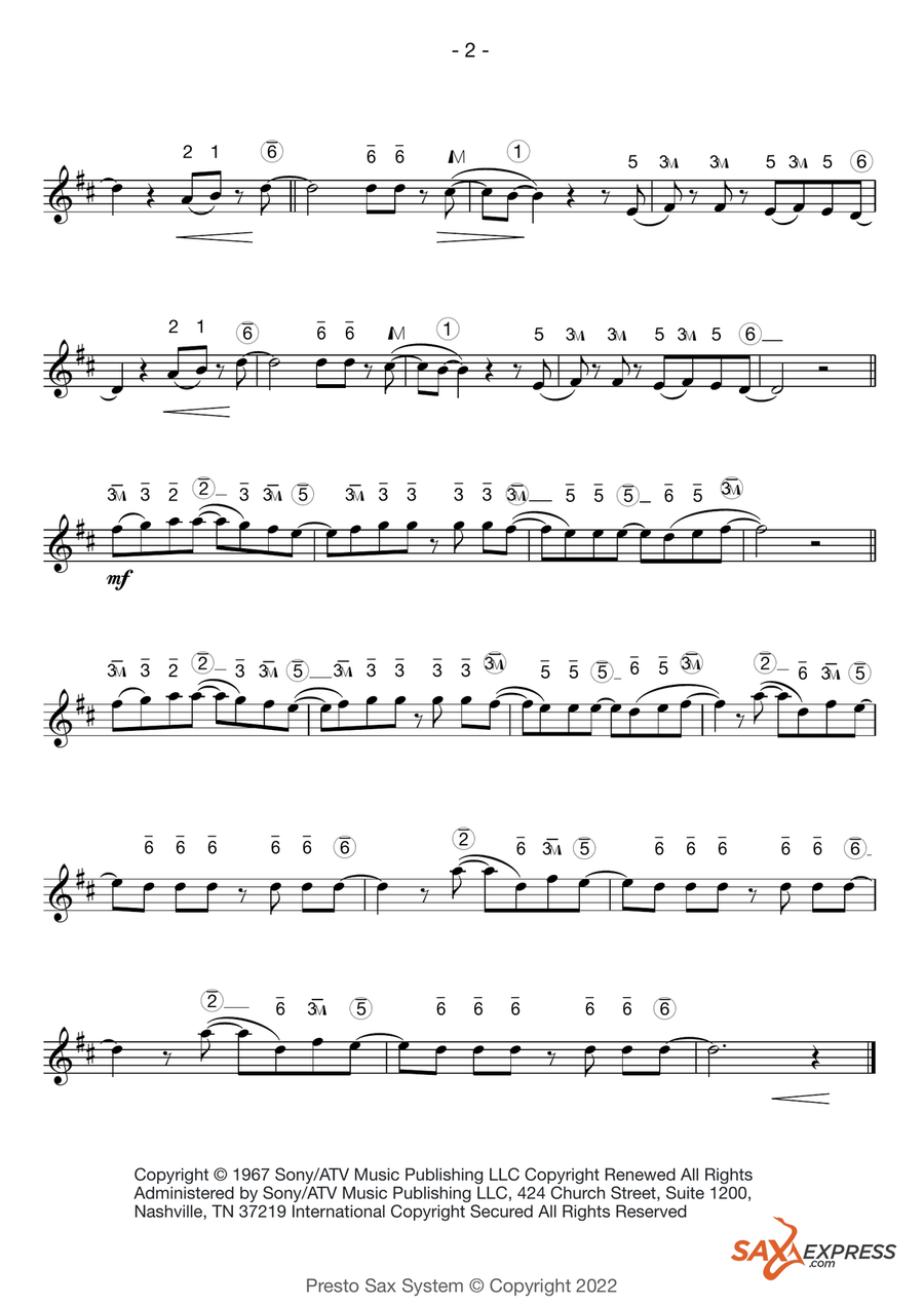 With A Little Help From My Friends Saxophone scores gallery preview page 2