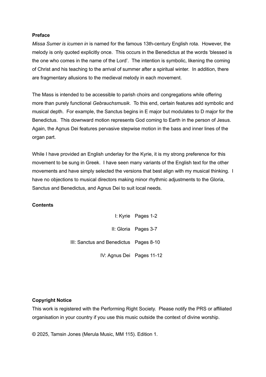 Missa Sumer is icumen in Missa Sumer is icumen in Unison Choir scores gallery preview page 2