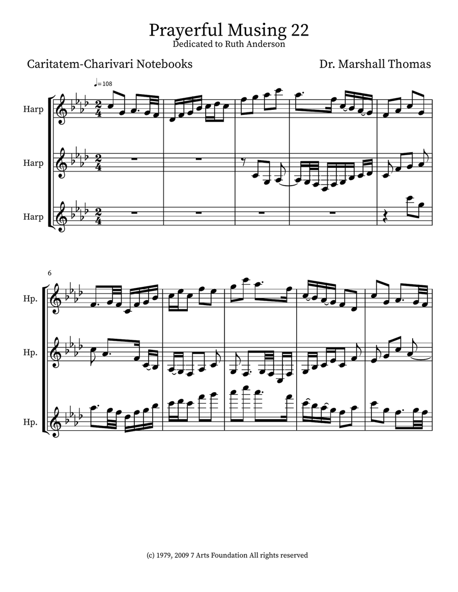 Prayerful Musing 22 Prayerful Musing 22 Small Ensemble scores gallery preview page 1