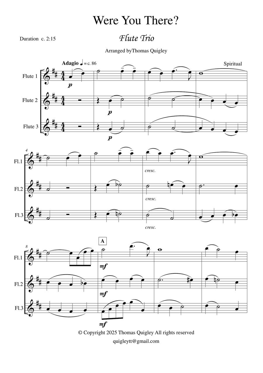 Were You There? Were You There? Flute Trio scores gallery preview page 2