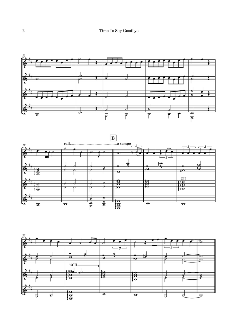 Time To Say Goodbye Guitar Ensemble scores gallery preview page 5