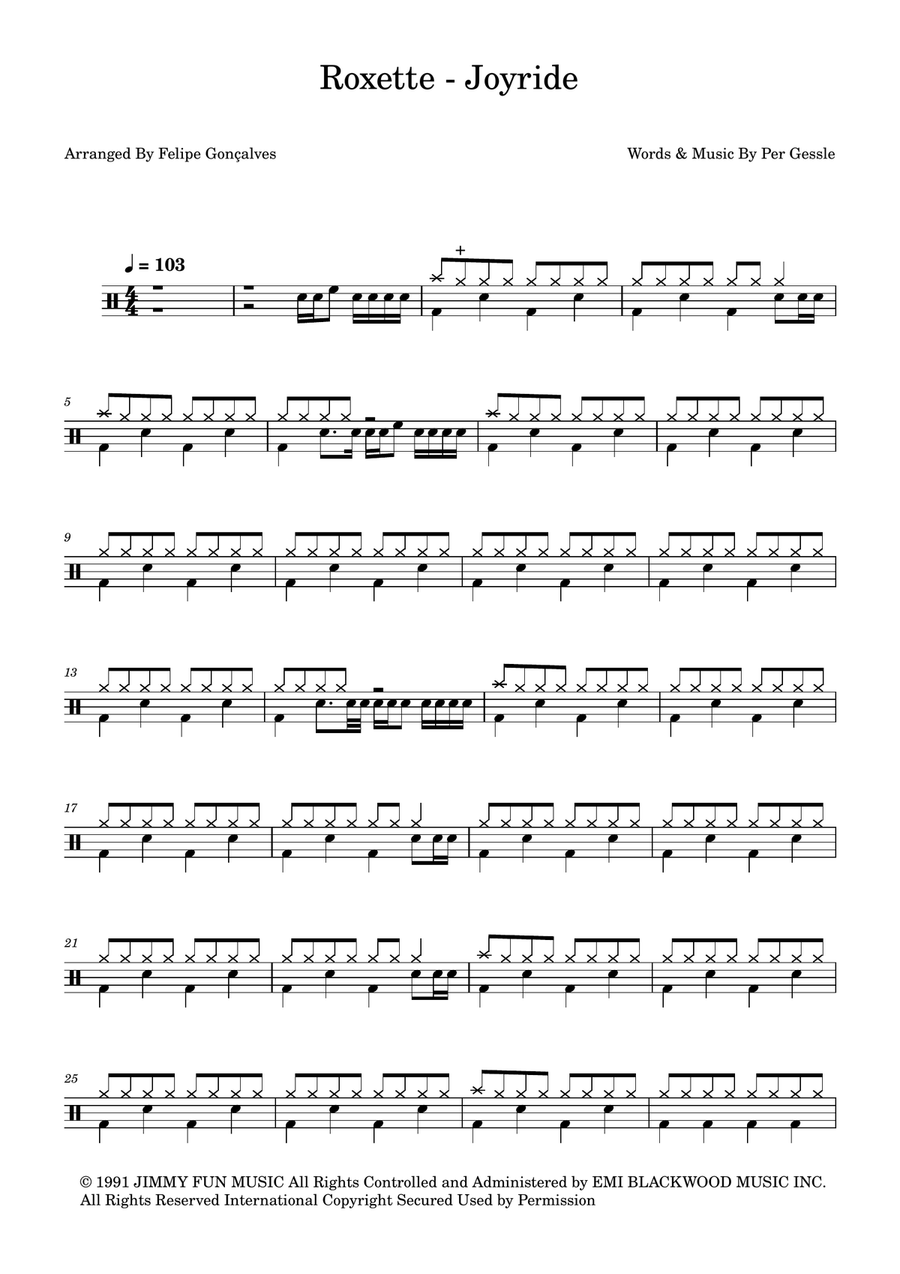 Joyride Joyride Drum Set scores gallery preview page 1
