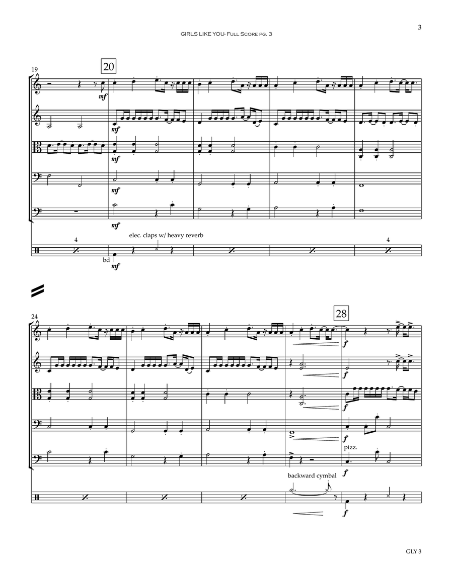 Girls Like You Girls Like You String Quartet scores gallery preview page 4