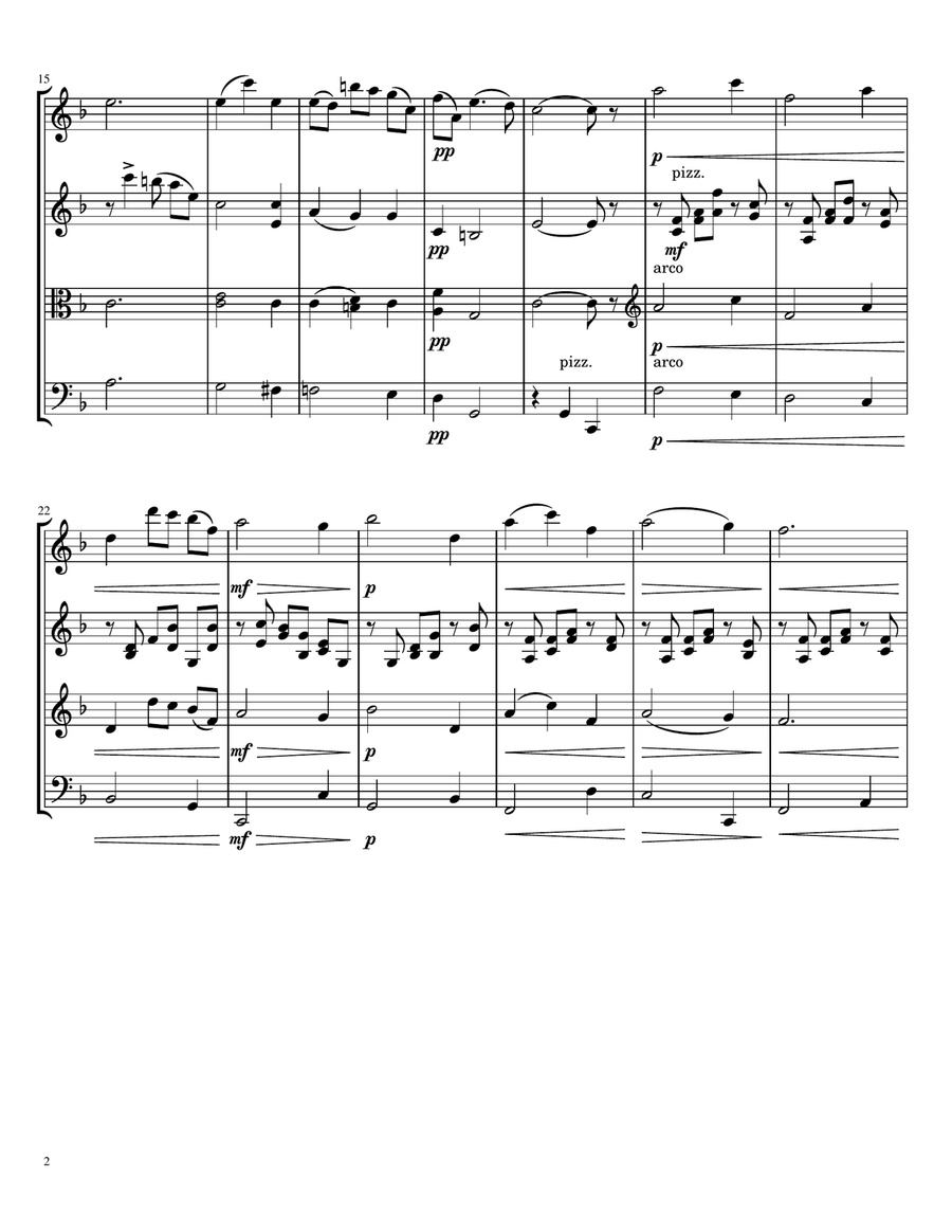 Intermezzo from Cavalleria Rusticana String Quartet scores gallery preview page 2