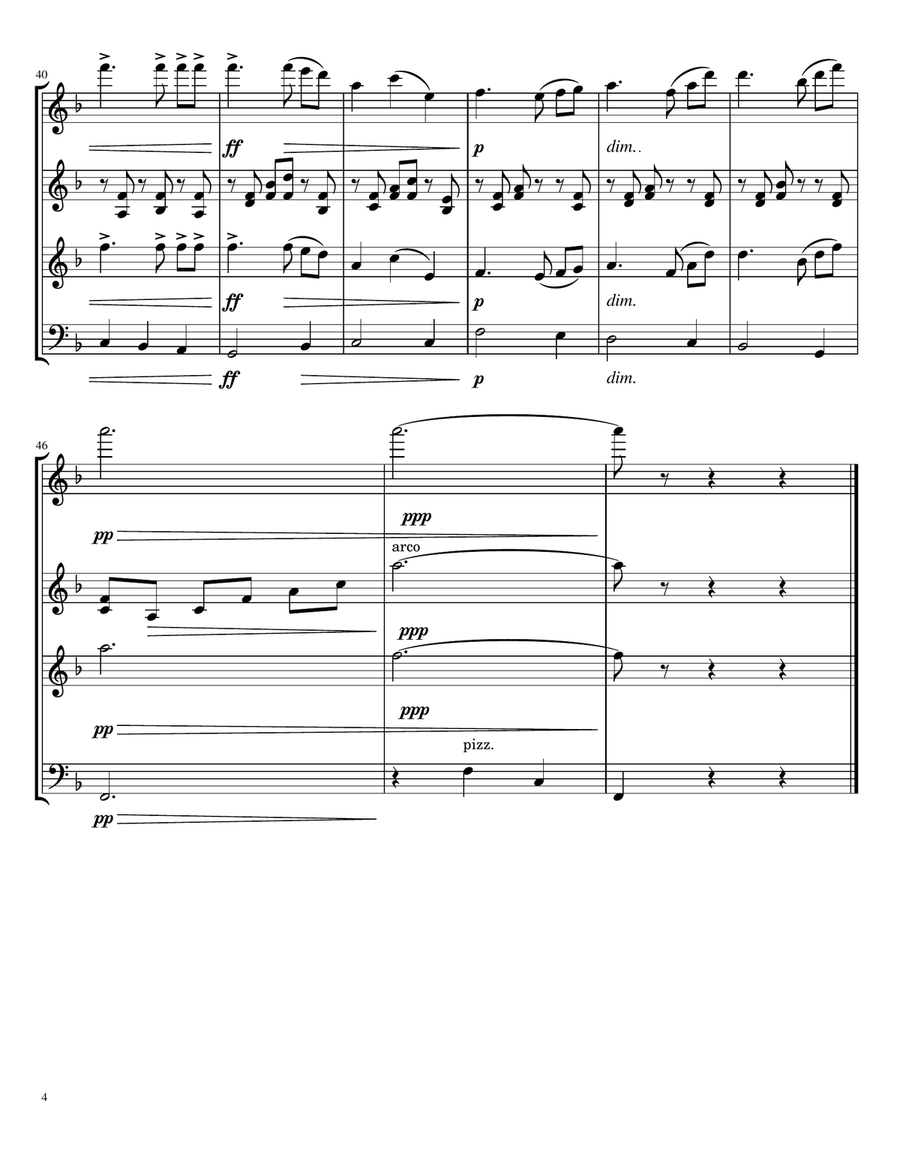 Intermezzo from Cavalleria Rusticana String Quartet scores gallery preview page 4