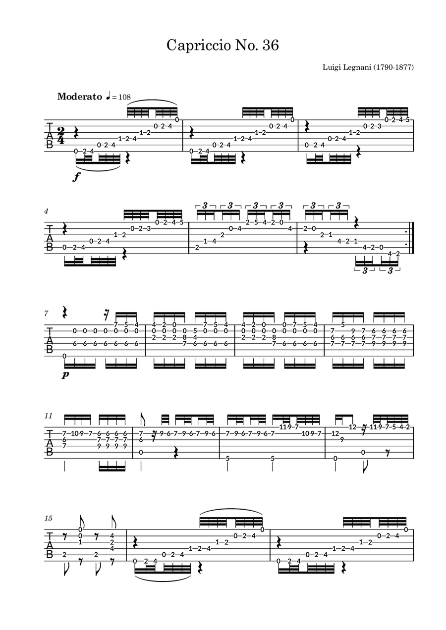 Capriccio No. 36 Op. 20 Capriccio No. 36 Op. 20 Acoustic Guitar scores gallery preview page 1