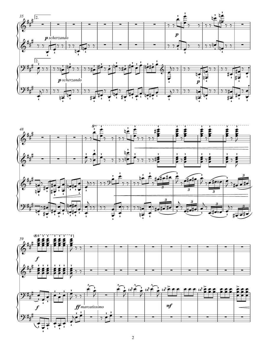 Mephisto Waltz no. 1 (piano 4-hand duet) 1 Piano, 4-Hands scores gallery preview page 2