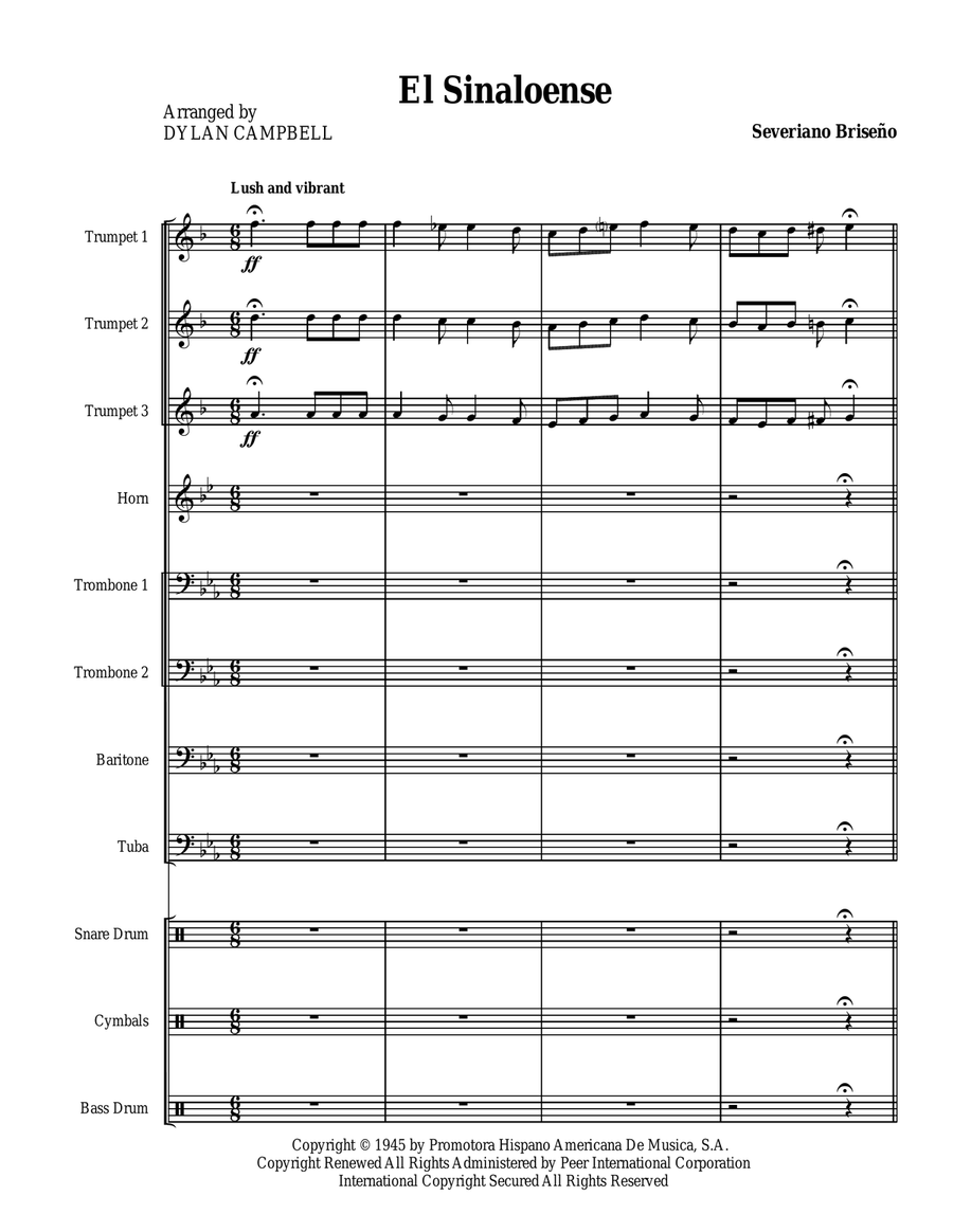 El Sinaloense Large Ensemble scores gallery preview page 1