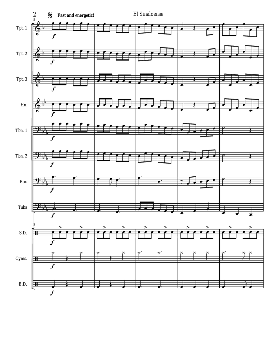 El Sinaloense Large Ensemble scores gallery preview page 2