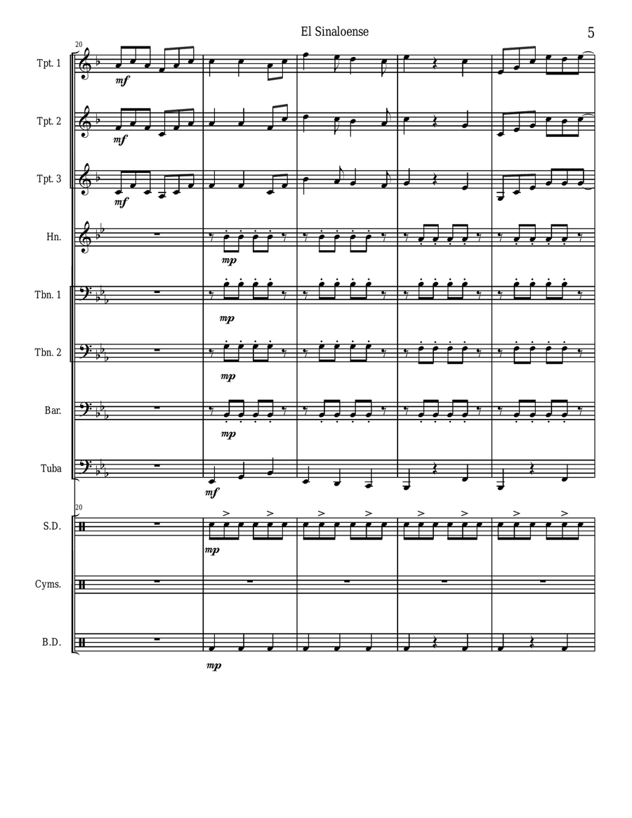 El Sinaloense Large Ensemble scores gallery preview page 5