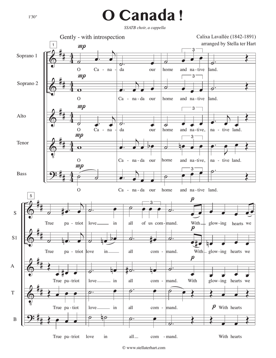 O Canada ! 4-Part scores gallery preview page 2