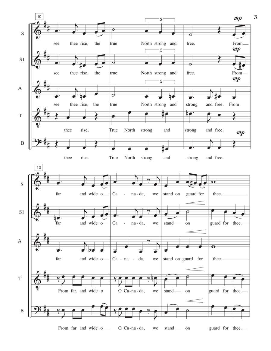 O Canada ! 4-Part scores gallery preview page 3