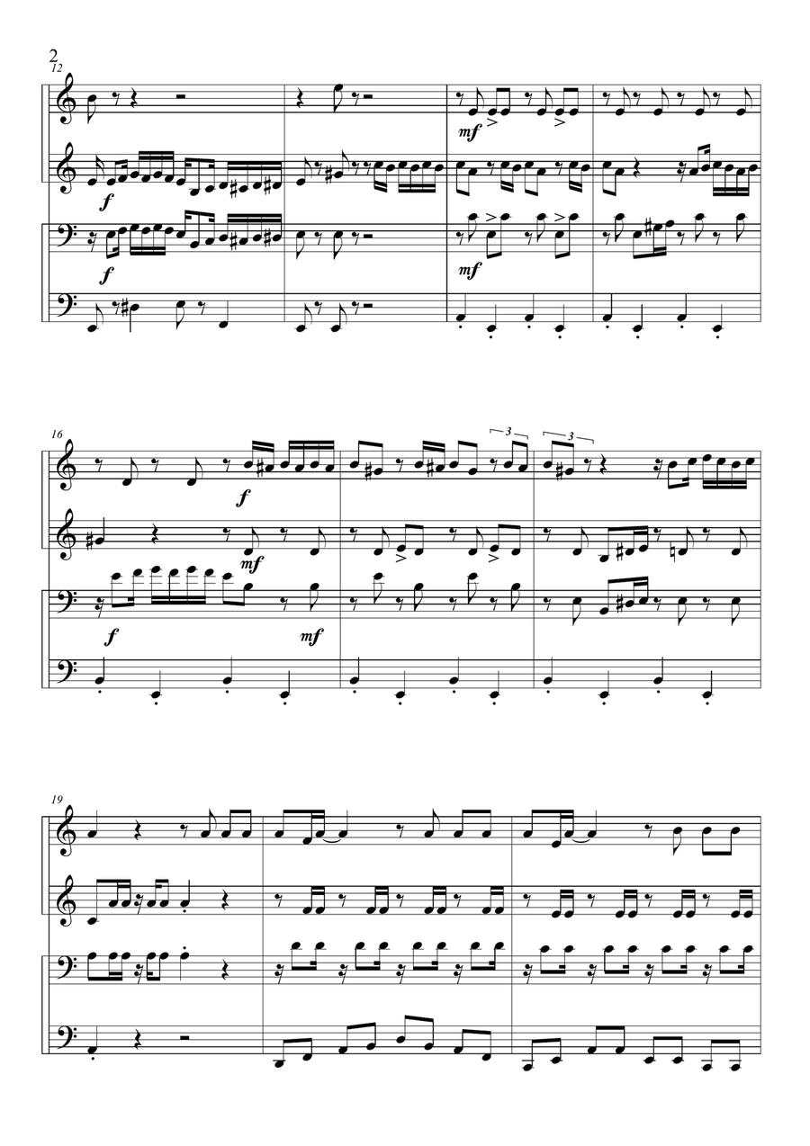 TU VUO FA L'AMERICANO Brass Quartet scores gallery preview page 2