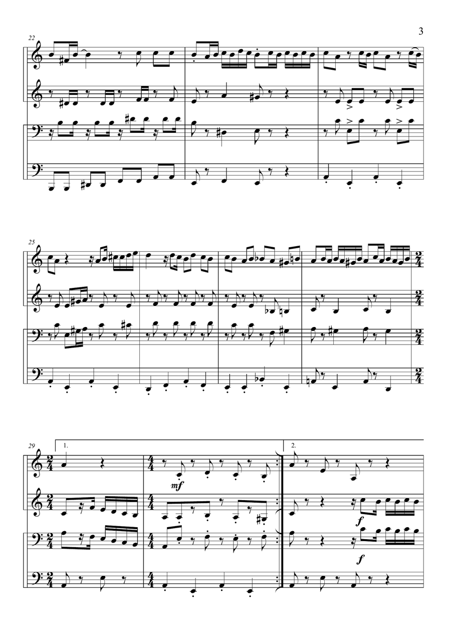 TU VUO FA L'AMERICANO Brass Quartet scores gallery preview page 3