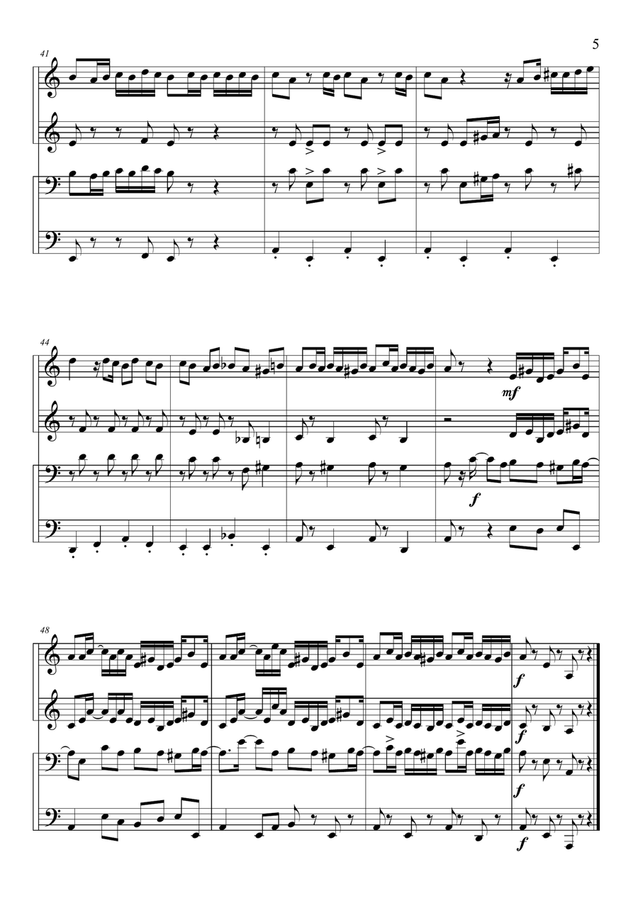 TU VUO FA L'AMERICANO Brass Quartet scores gallery preview page 5
