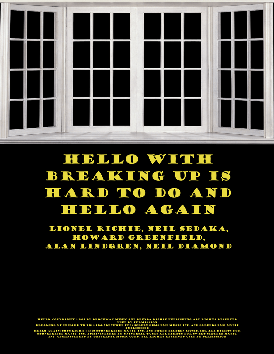 Medley: Hello with Breaking Up Is Hard To Do and Hello Again Piano, Vocal scores gallery preview page 1
