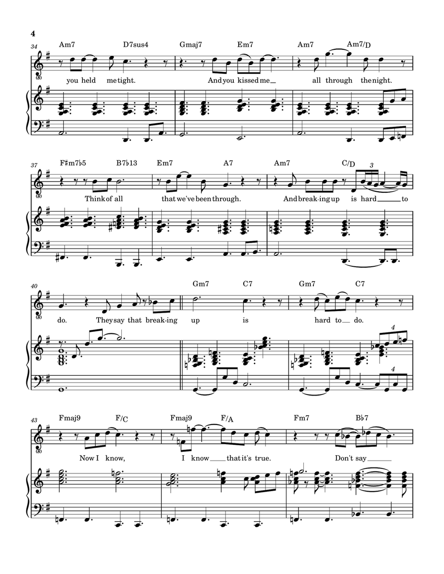Medley: Hello with Breaking Up Is Hard To Do and Hello Again Piano, Vocal scores gallery preview page 5