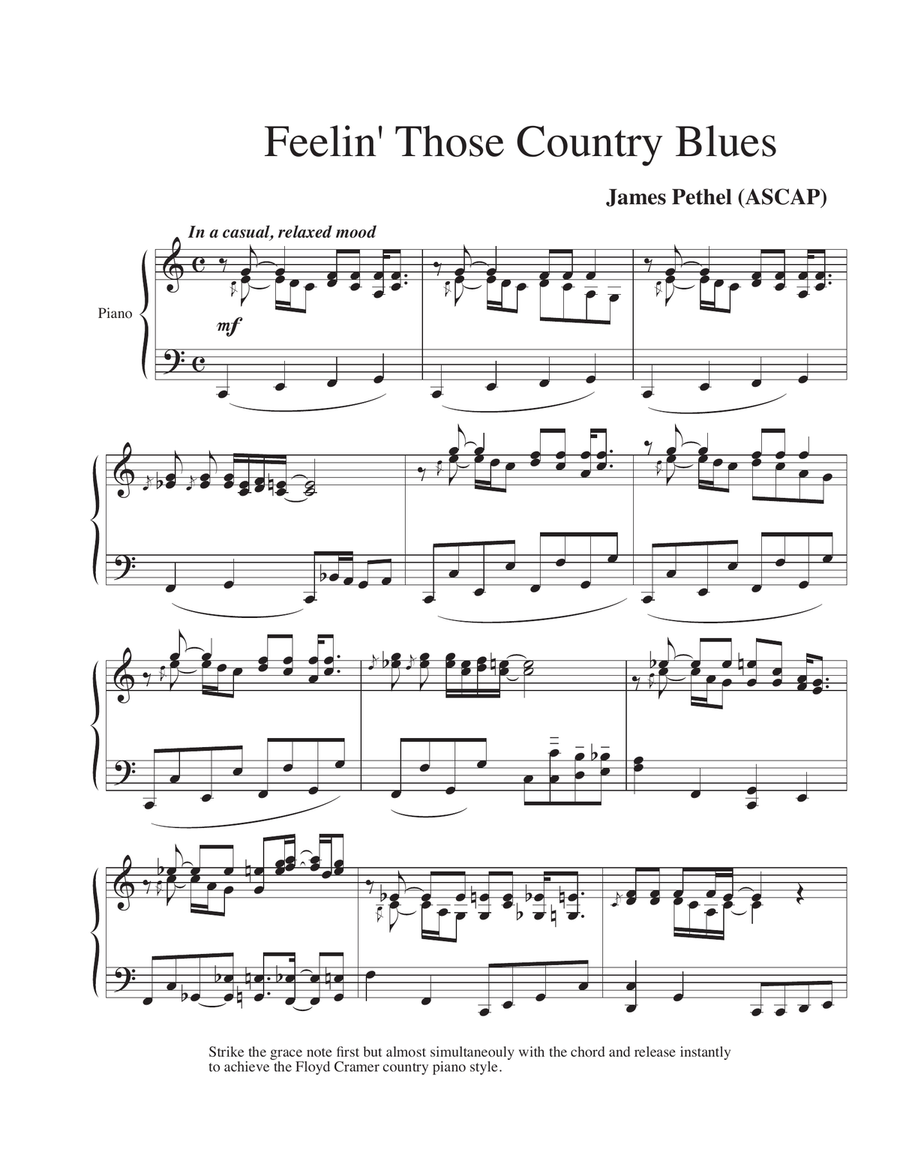 Feelin' Those Country Blues Piano Solo scores gallery preview page 1
