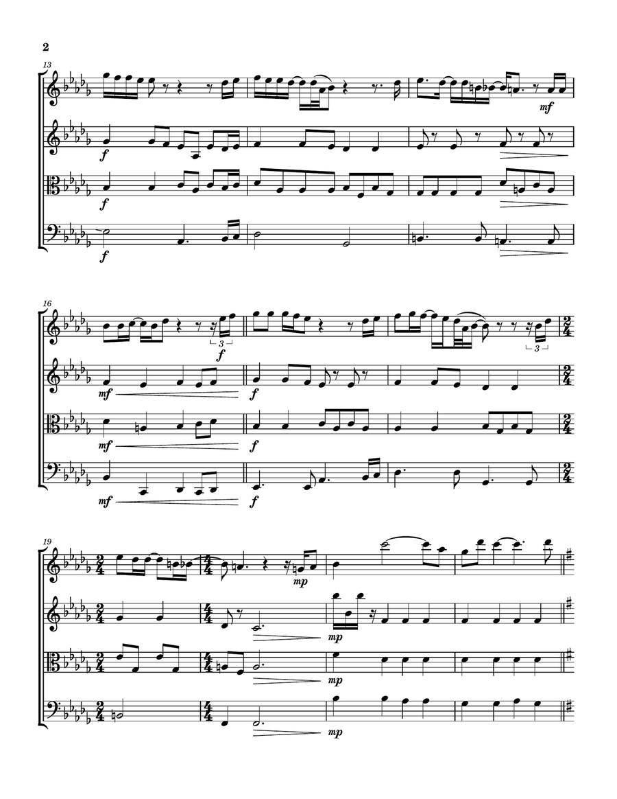 Medley: Hello with Breaking Up Is Hard To Do and Hello Again String Quartet scores gallery preview page 3