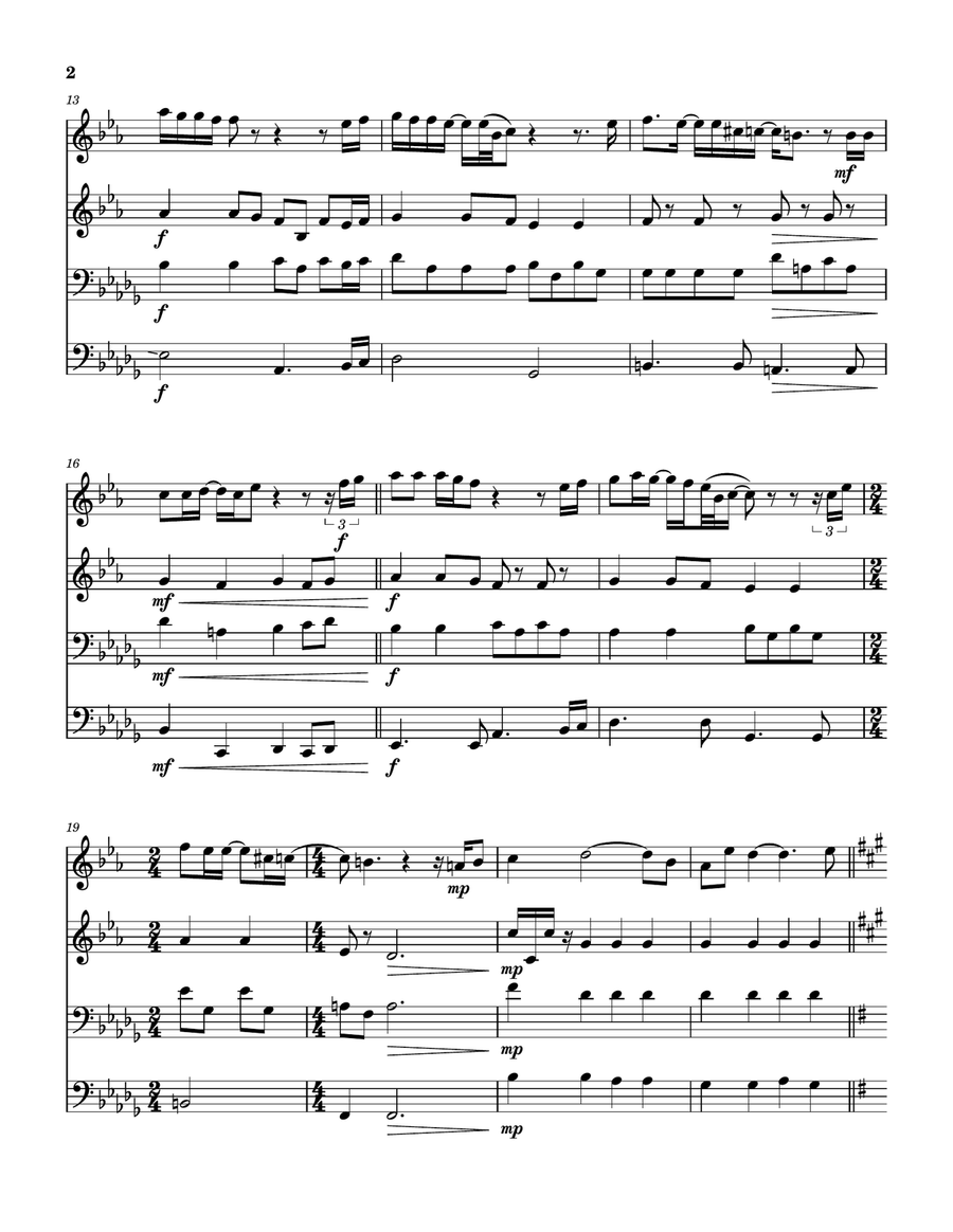 Medley: Hello with Breaking Up Is Hard To Do and Hello Again Brass Quartet scores gallery preview page 3