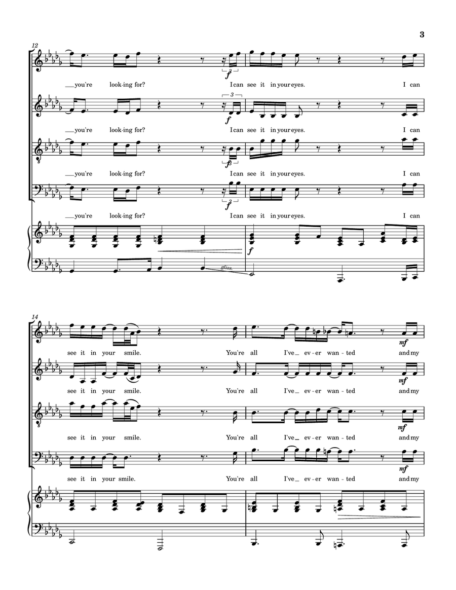 Medley: Hello with Breaking Up Is Hard To Do and Hello Again 4-Part scores gallery preview page 4