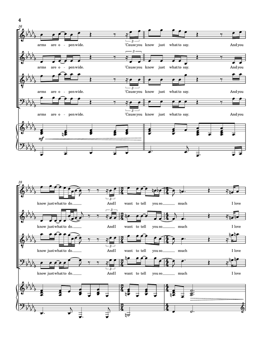 Medley: Hello with Breaking Up Is Hard To Do and Hello Again 4-Part scores gallery preview page 5