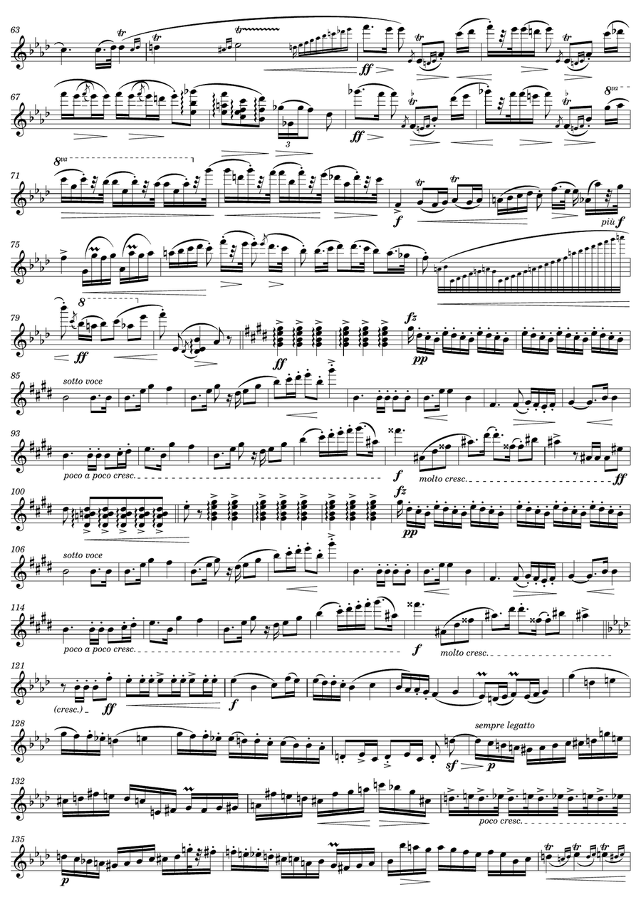 Polonaise in A-flat major, Op.53 - Flute solo Flute Solo scores gallery preview page 2