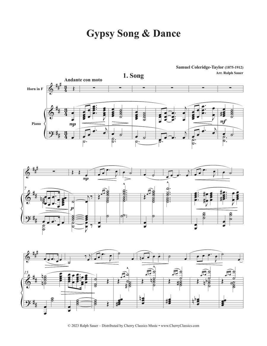 Gypsy Song and Dance for Horn and Piano Piano scores gallery preview page 5