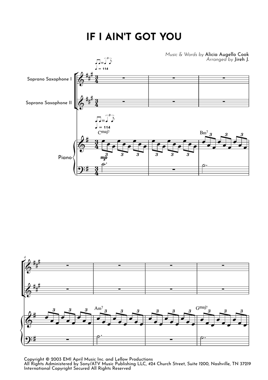 If I Ain't Got You If I Ain't Got You Woodwind Duet scores gallery preview page 2