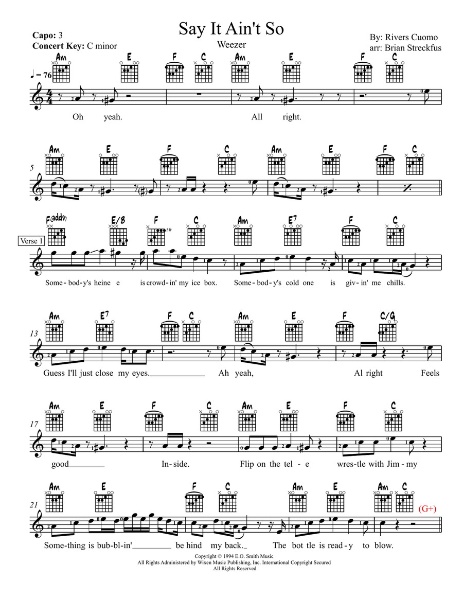 Say It Ain't So Say It Ain't So Piano scores gallery preview page 1