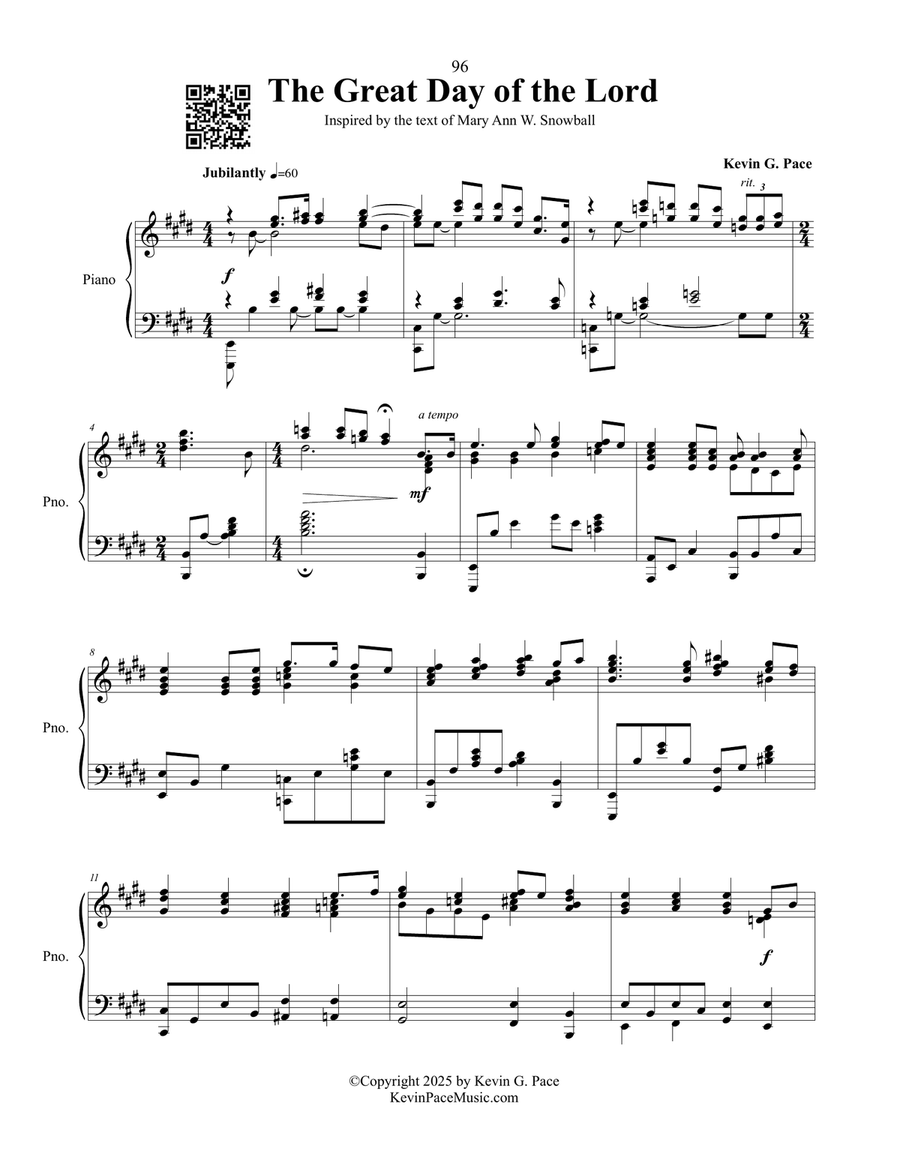 The Great Day of the Lord, piano solo Piano Solo scores gallery preview page 2