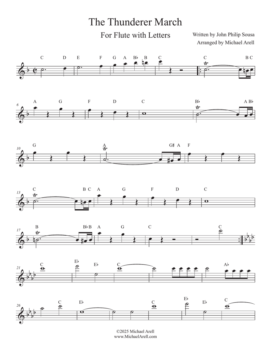 The Thunderer March for Flute Piccolo scores gallery preview page 1