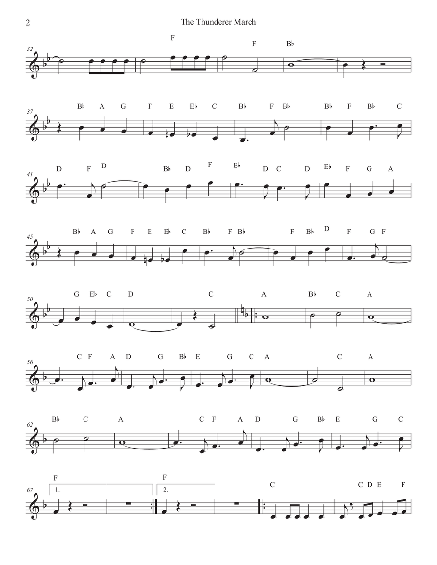 The Thunderer March for Trumpet C Trumpet scores gallery preview page 2