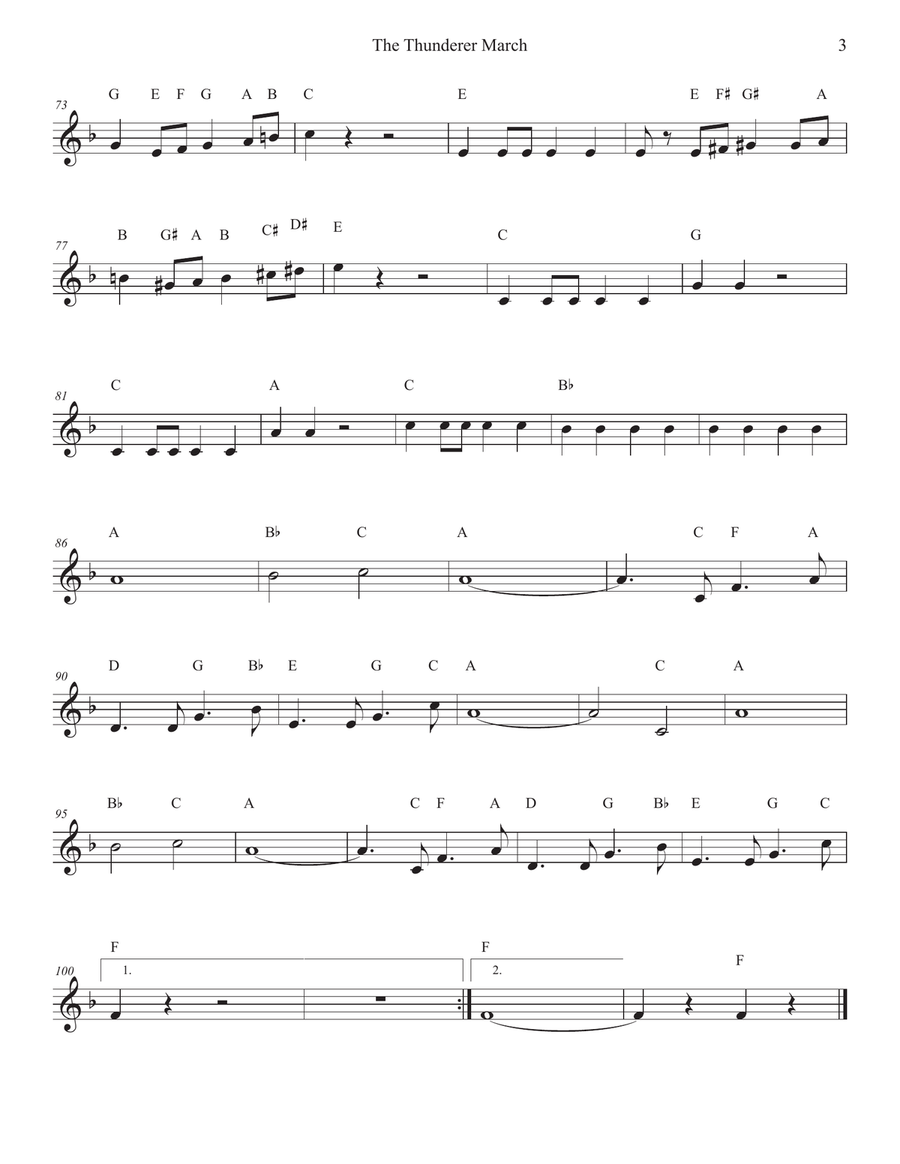 The Thunderer March for Trumpet C Trumpet scores gallery preview page 3