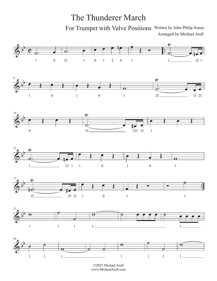 The Thunderer March for Trumpet C Trumpet scores gallery preview page 4