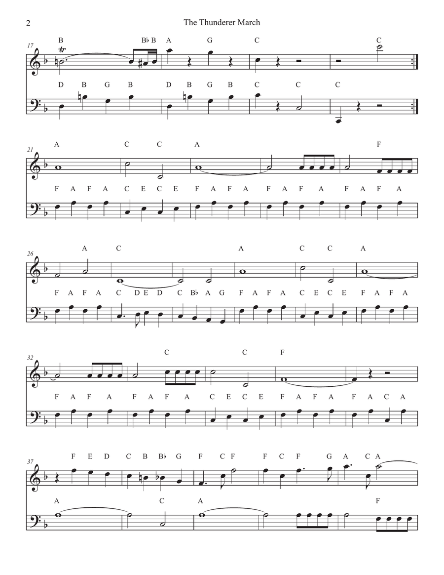 The Thunderer March for Piano Easy Piano scores gallery preview page 2