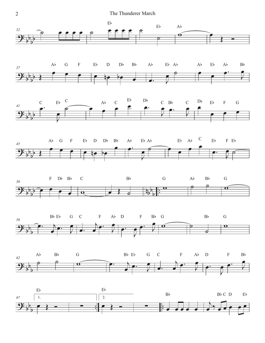 The Thunderer March for Trombone Bass Trombone scores gallery preview page 2