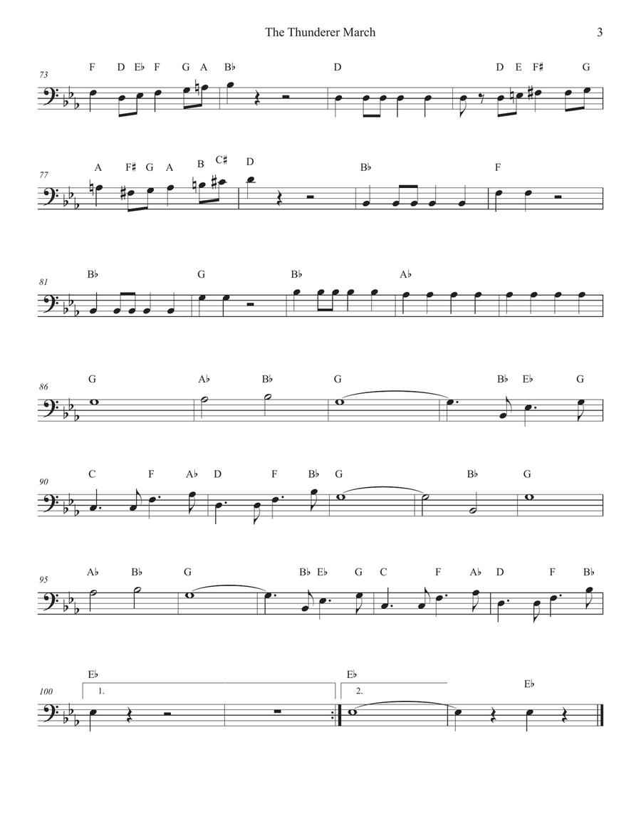 The Thunderer March for Trombone Bass Trombone scores gallery preview page 3