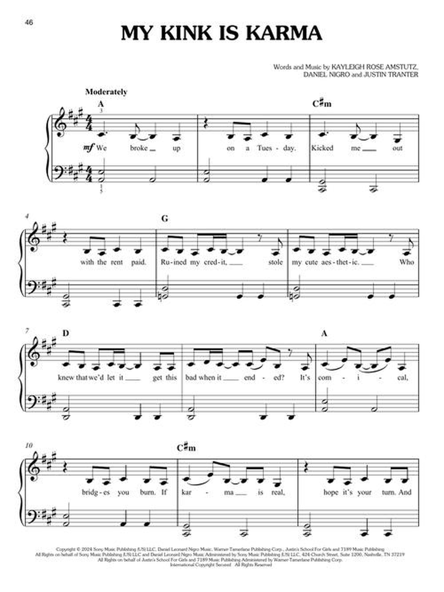 Chappell Roan – The Rise & Fall of a Midwest Princess Easy Piano scores gallery preview page 4