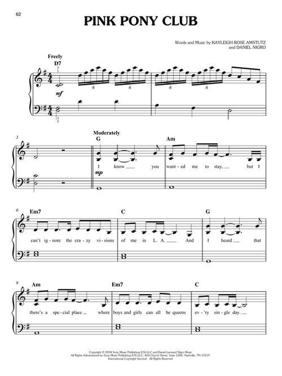 Chappell Roan – The Rise & Fall of a Midwest Princess Easy Piano scores gallery preview page 5