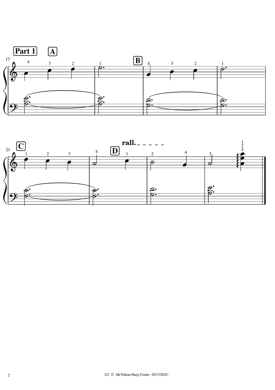 En Avant Blonde Waltz - 4 Versions - Beginner & 27/34 String Harp | McTelenn Harp Center Celtic Harp scores gallery preview page 3