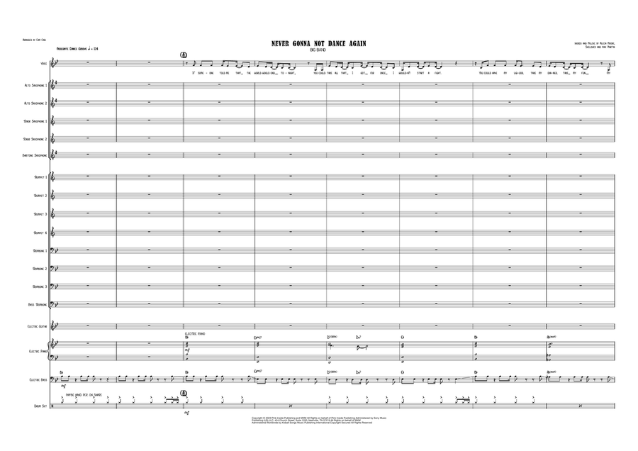 Never Gonna Not Dance Again Jazz Ensemble scores gallery preview page 1