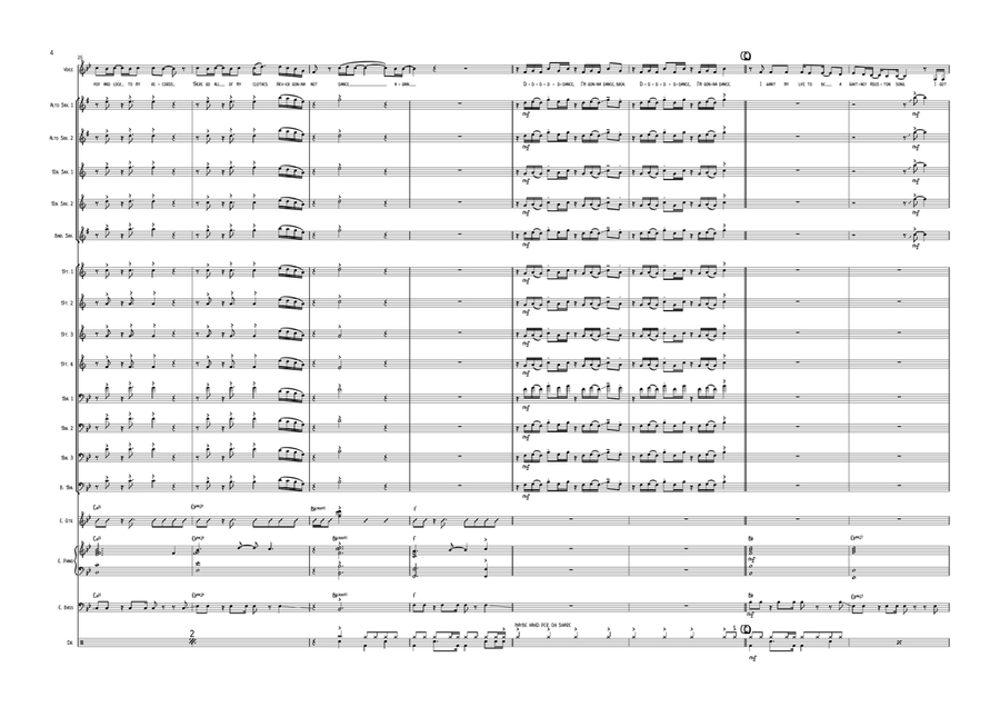 Never Gonna Not Dance Again Jazz Ensemble scores gallery preview page 4