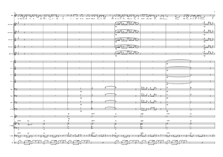 Never Gonna Not Dance Again Jazz Ensemble scores gallery preview page 5