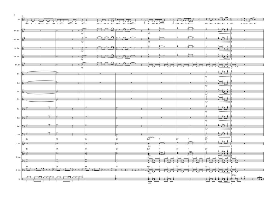 Never Gonna Not Dance Again Jazz Ensemble scores gallery preview page 6