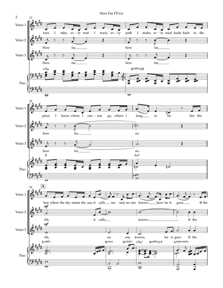 How Far I'll Go How Far I'll Go Piano, Vocal scores gallery preview page 2