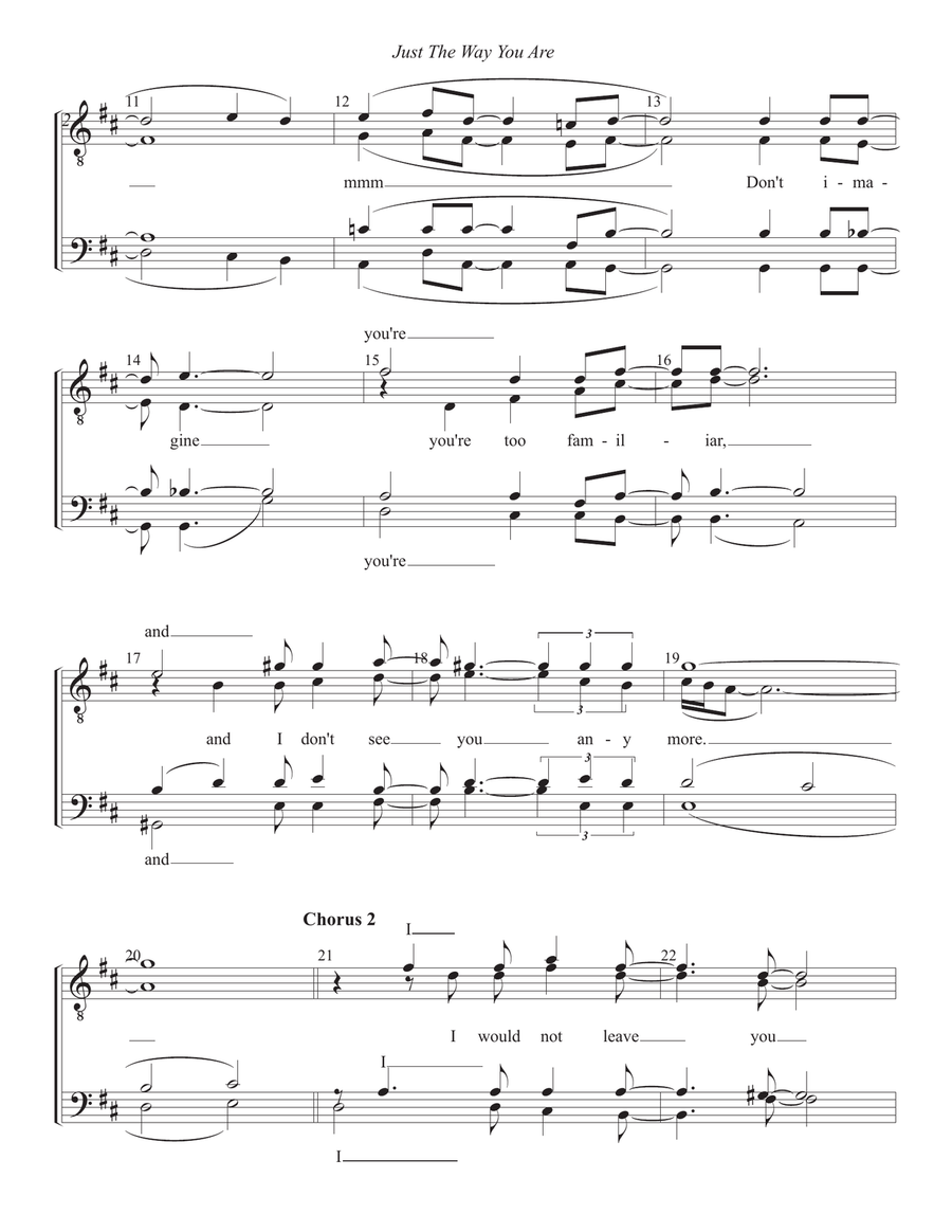 Just The Way You Are Just The Way You Are TTBB scores gallery preview page 2