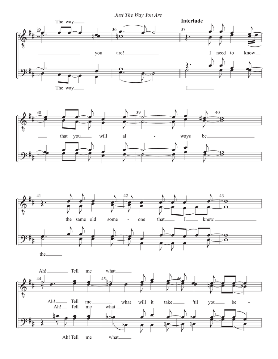 Just The Way You Are Just The Way You Are TTBB scores gallery preview page 4